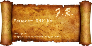 Feuerer Réka névjegykártya